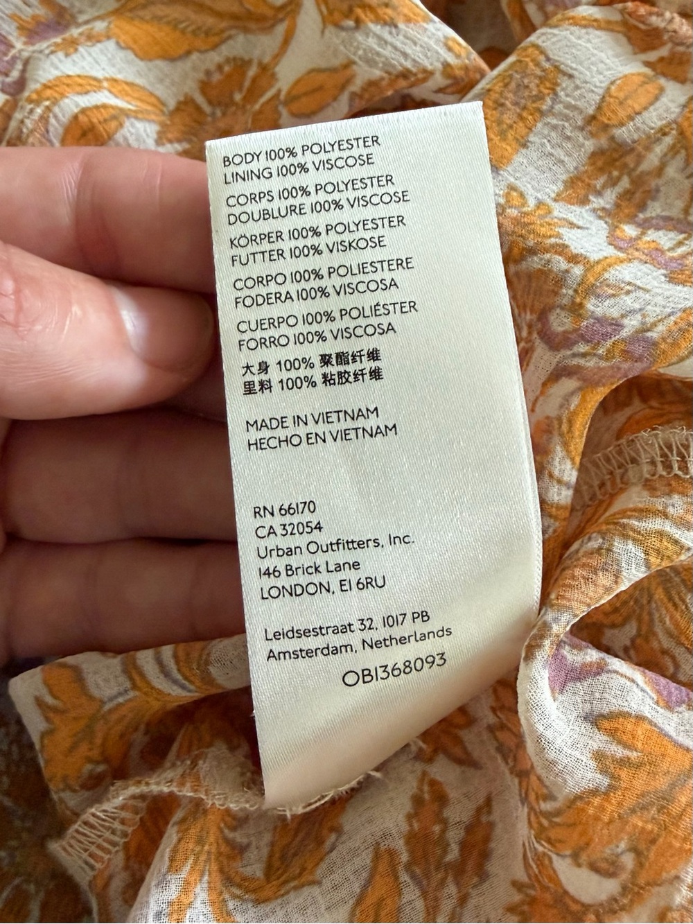 Free People Lilith Cream and Orange Floral Print Maxi Skirt, SZ 4 - Picture 12 of 12
